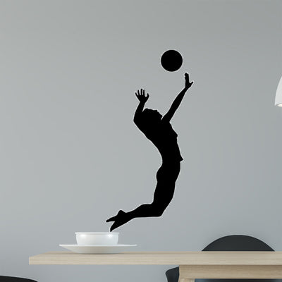 Volleyball Wall Decal shown on a wall
