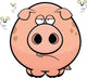 Cartoon Pig Grumpy Wall Decal