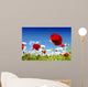 red poppy and wild flowers Wall Mural