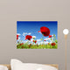 red poppy and wild flowers Wall Mural