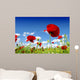 red poppy and wild flowers Wall Mural