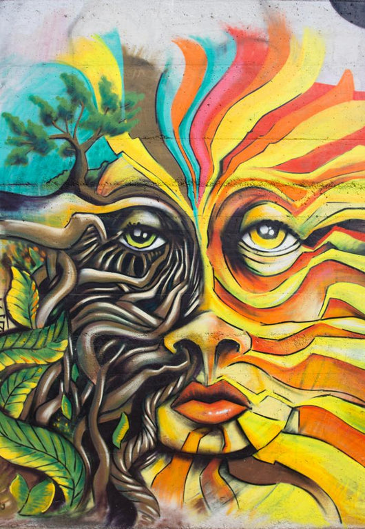 Tree and Sun Graffiti
