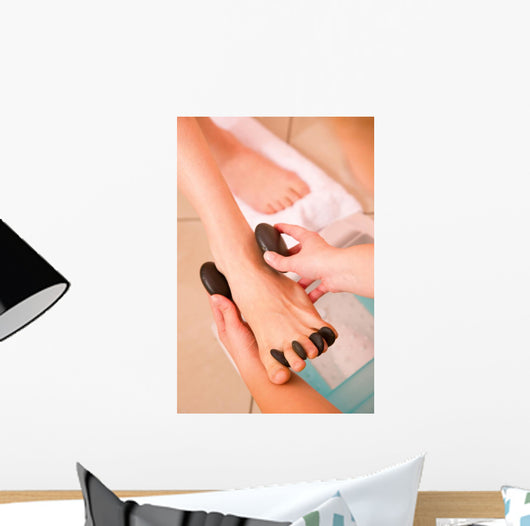 Woman Receiving Hot Stone Wall Decal