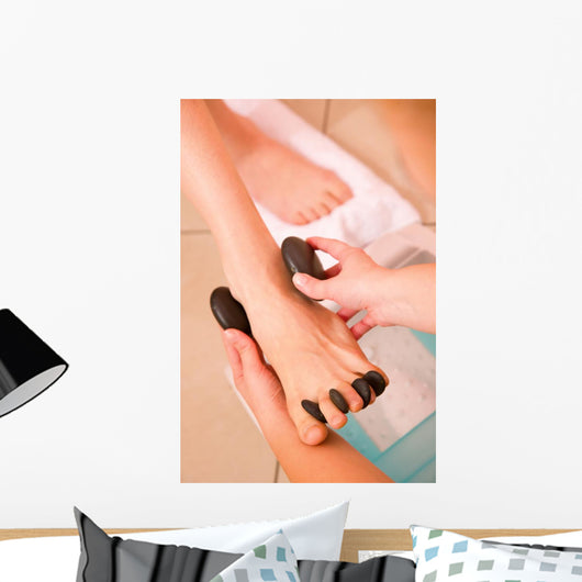 Woman Receiving Hot Stone Wall Decal