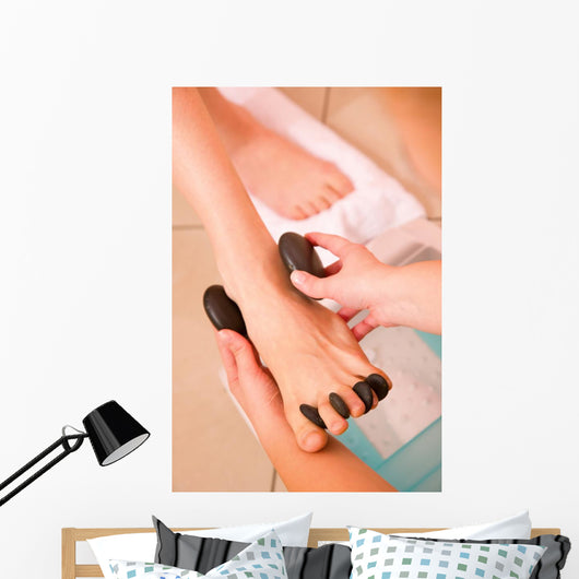 Woman Receiving Hot Stone Wall Decal