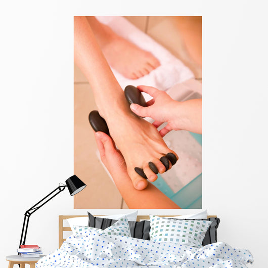 Woman Receiving Hot Stone Wall Decal