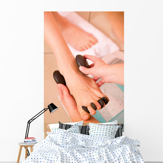 Woman Receiving Hot Stone Wall Decal