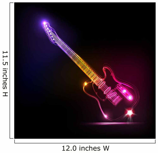 Vector neon guitar, grunge music Wall Mural