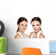 comparison portrait of a girl with and without makeup Wall Mural