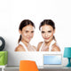 comparison portrait of a girl with and without makeup Wall Mural