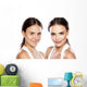comparison portrait of a girl with and without makeup Wall Mural