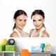 comparison portrait of a girl with and without makeup Wall Mural