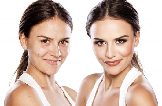 comparison portrait of a girl with and without makeup Wall Mural