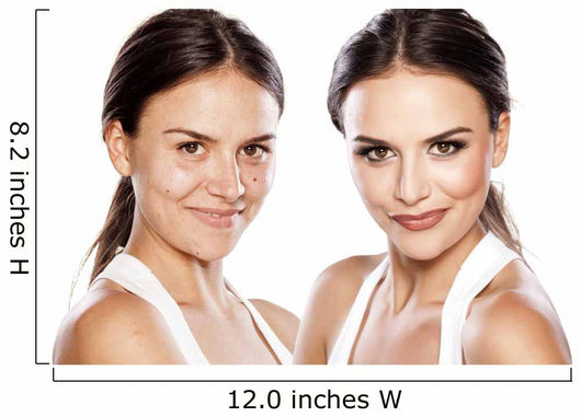 comparison portrait of a girl with and without makeup Wall Mural