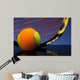 Tennis ball for children with tennis racket Wall Mural