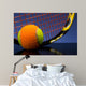 Tennis ball for children with tennis racket Wall Mural