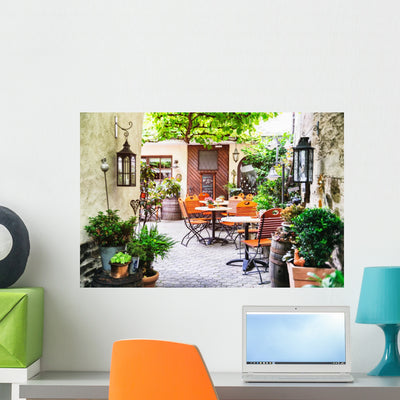 Summer Cafe Terrace shown on a wall