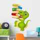 Cute Dinosaur with Book Wall Decal