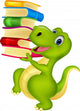 Cute Dinosaur with Book Wall Decal