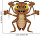 Scary cockroach cartoon Wall Decal