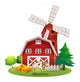 red barnhouse farm Wall Decal