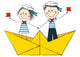 Funny Kids Paper Boat