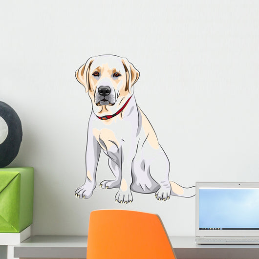Vector Sketch Yellow Dog Wall Decal