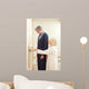 General practitioner measuring male patient's height in hospital Wall Mural