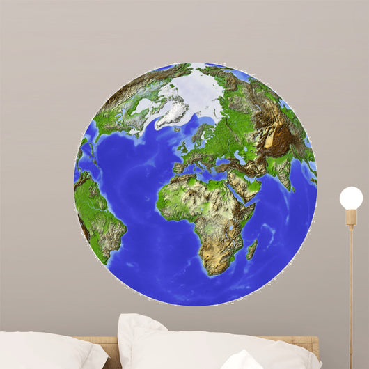 Globe Shaded Relief Centered