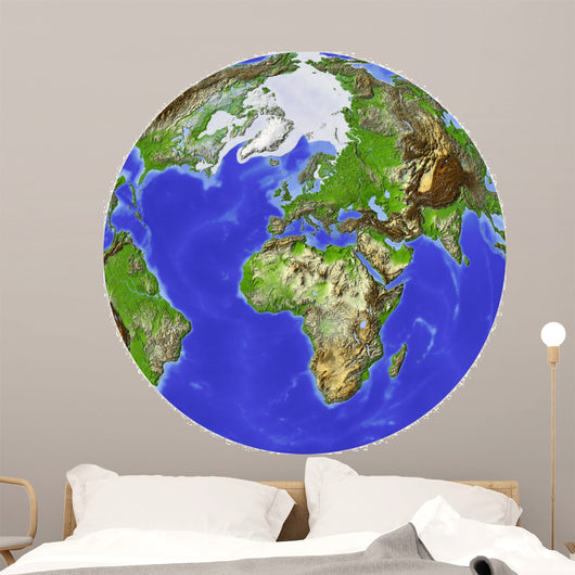 Globe Shaded Relief Centered