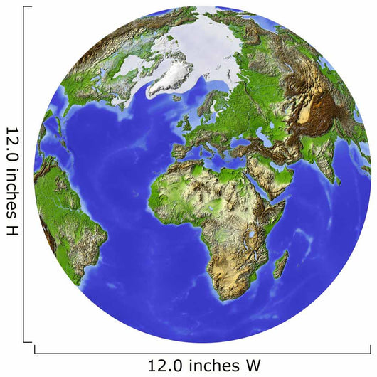 Globe Shaded Relief Centered