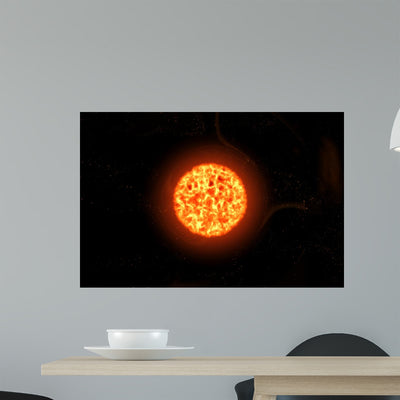Red Super Giant shown on a wall