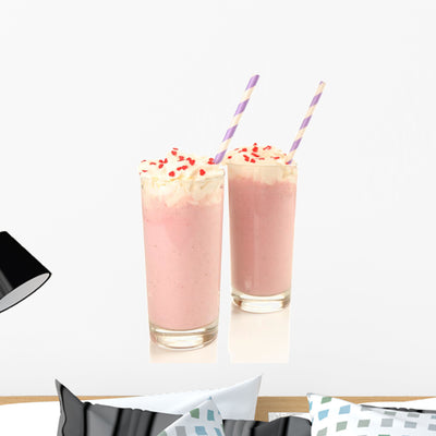 Delicious Milkshake White Wall Decal shown on a wall