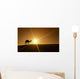 Silhouette of a camel walking alone in the Dubai desert Wall Mural