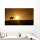 Silhouette of a camel walking alone in the Dubai desert Wall Mural
