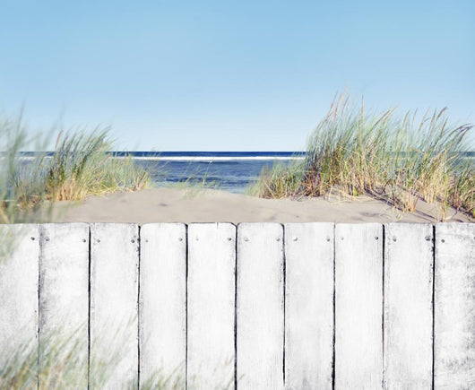 Beach and White Wooden
