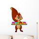 Cartoon Squirrel with Cupcakes