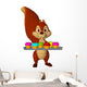 Cartoon Squirrel with Cupcakes
