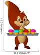 Cartoon Squirrel with Cupcakes