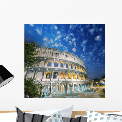 Rome Italy Wonderful Colosseum Wall Mural shown on a wall