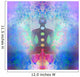 Yoga lotus pose. Padmasana with colored chakra points. Wall Mural
