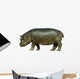 Baby Hippo Isolated on White Background Wall Decal