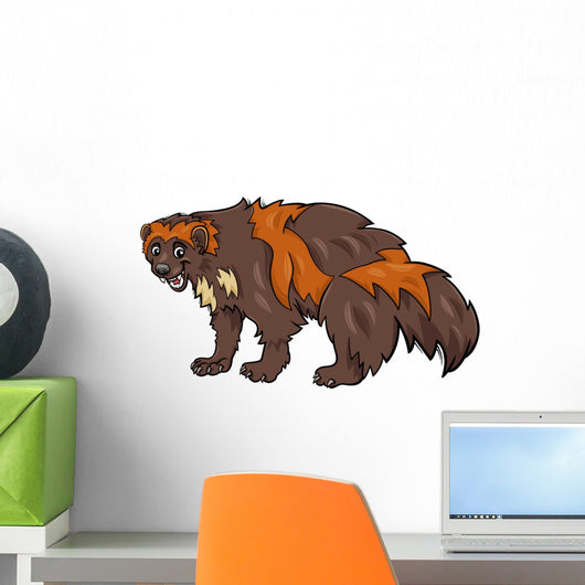 wolverine animal cartoon illustration Wall Decal