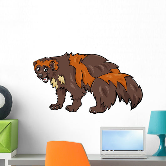 wolverine animal cartoon illustration Wall Decal