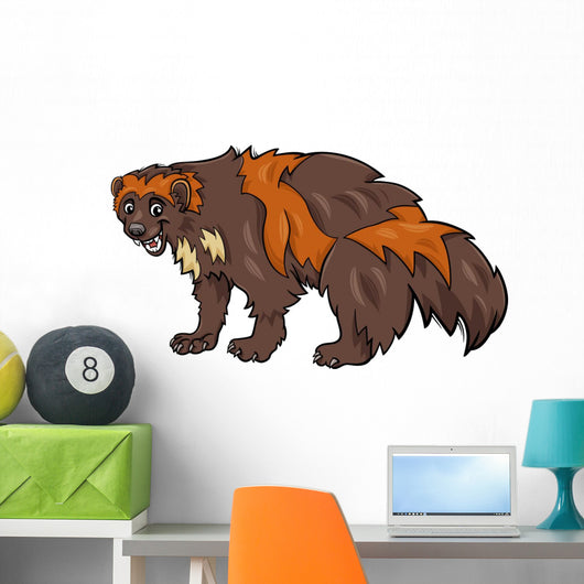 wolverine animal cartoon illustration Wall Decal