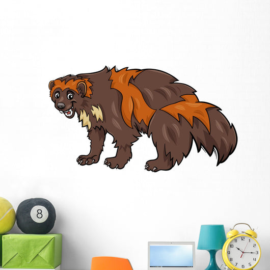 wolverine animal cartoon illustration Wall Decal