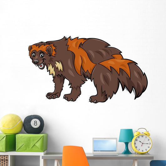 wolverine animal cartoon illustration Wall Decal