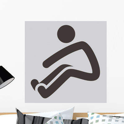 Long Jump Wall Decal shown on a wall