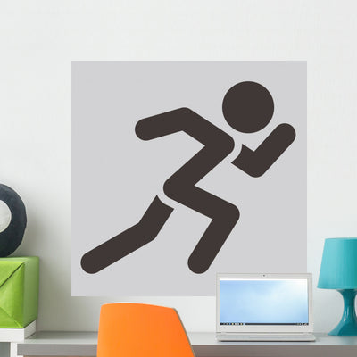 Running Icon Wall Decal shown on a wall