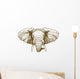 vector illustration of engraving elephant head Wall Decal